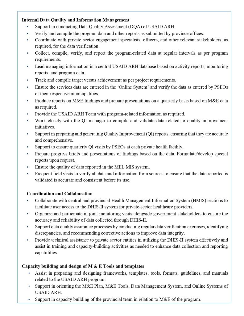 Nepal CRS Company Vacancy for Monitoring and Evaluation Officer 3 TOR USAID ARH Project ME Officer page 0002 1