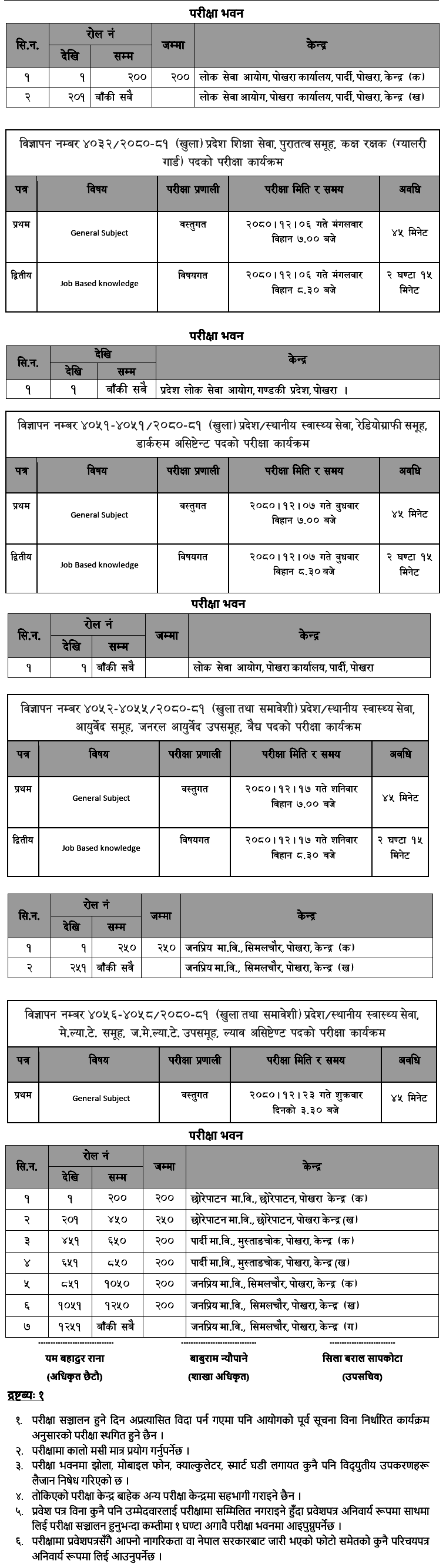 Gandaki Pradesh Lok Sewa Aayog Center of 4th Level Exam Various Positions 5 1