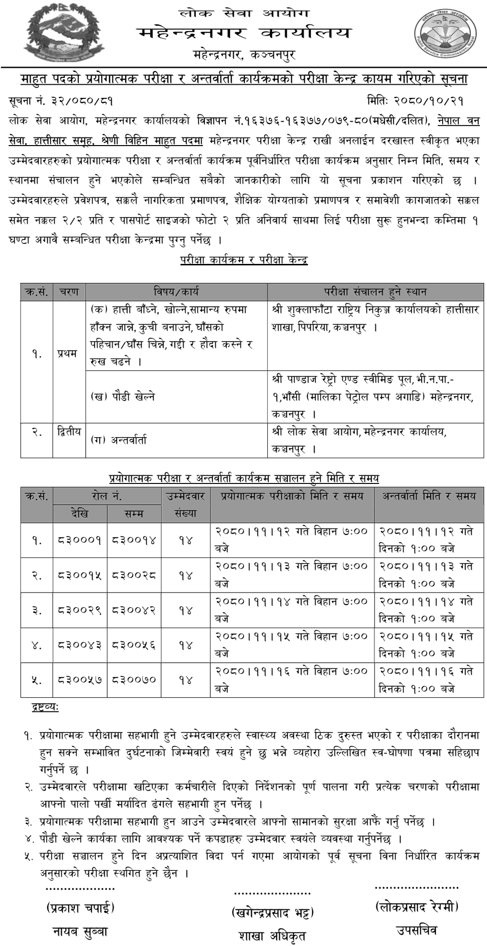 Lok Sewa Aayog Mahendranagar Interview Notice for Mahut 2 Lok Sewa Aayog Mahendranagar Interview Notice for Mahute 1