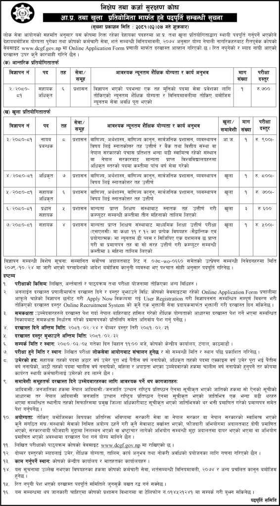 Nikshep Tatha Karja Surakshan Kosh Vacancy 9 1