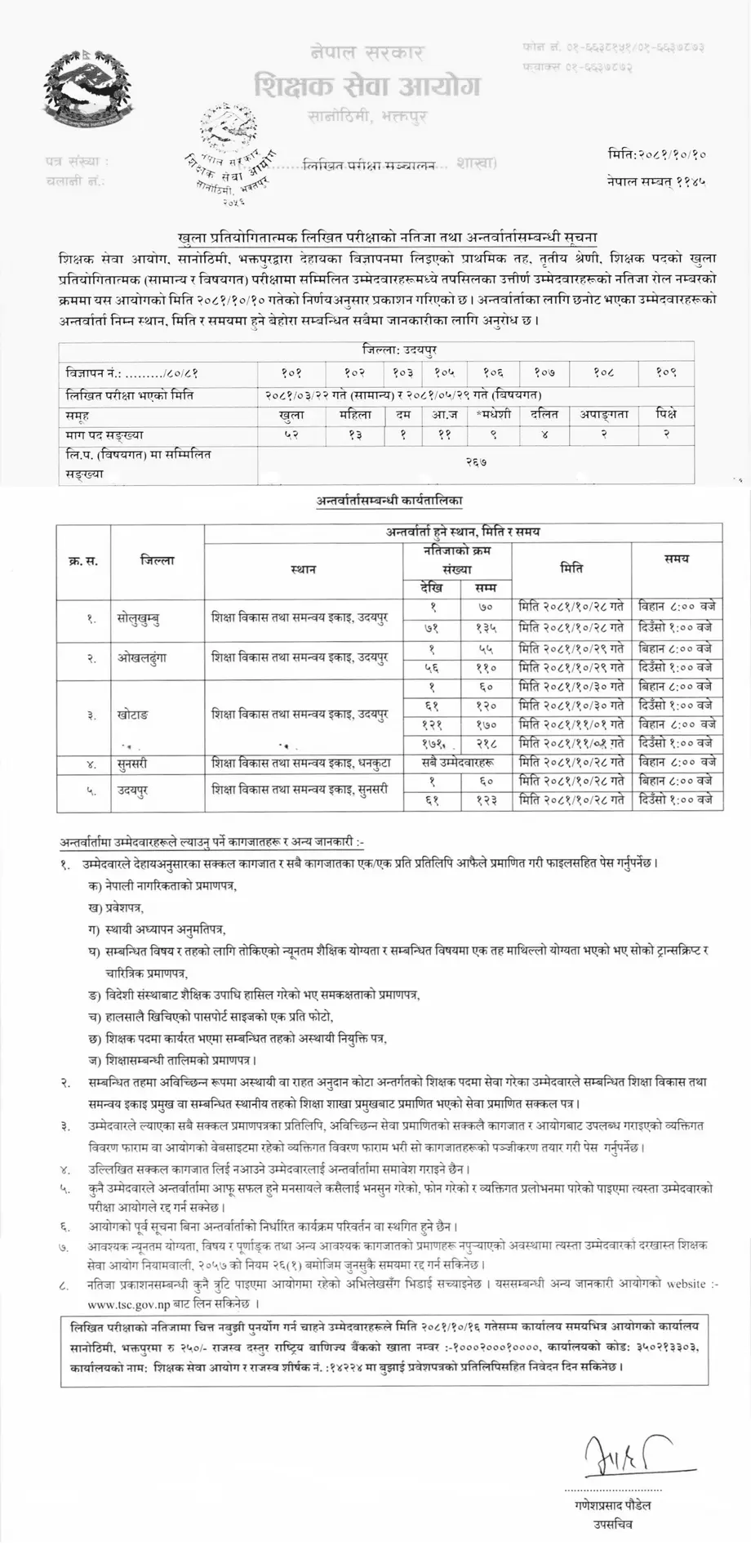 TSC Primary Teacher Written Exam Results Koshi Pradesh 2081 1