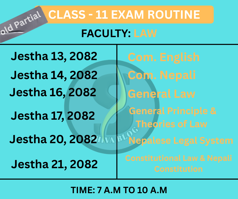 NEB Class 11 Law Routine 2082