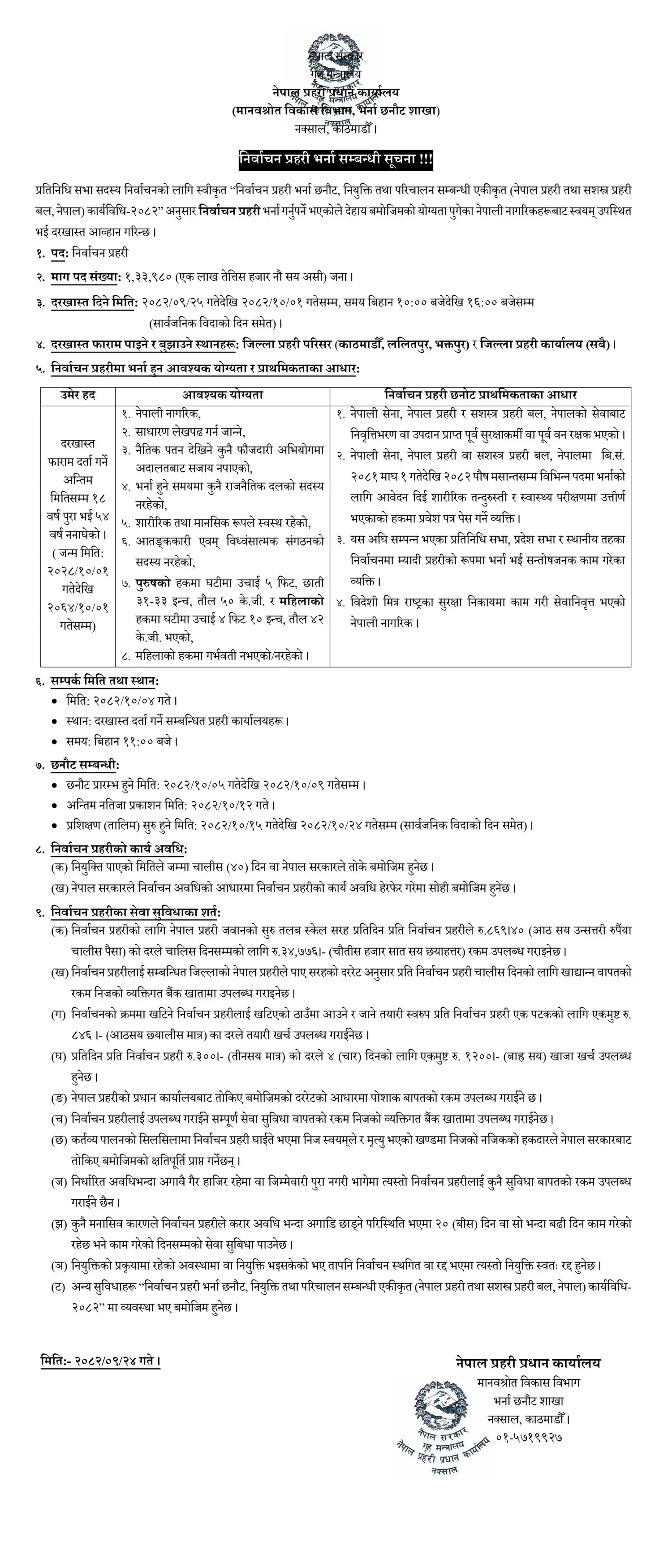 Nepal Election Police Vacancy 2082 Apply Now for Election Police Recruitment